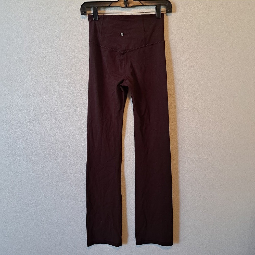 Athleta Elation Straight Leg Pant Women XS Burgundy Mahogany High Rise Yoga